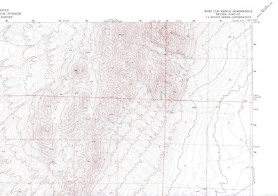 Wine Cup Ranch, Nevada 1968 Vintage USGS Topo Map 7.5 Quadrangle Topographic
