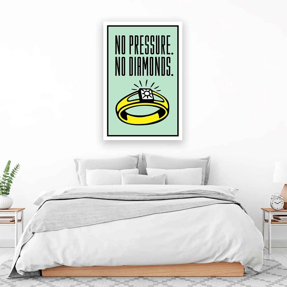 Póster de lienzo de pared sin presión sin diamantes Monopoly motivacional cita 24x16 pulgadas Foto 4 de 4