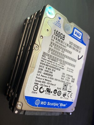 LOT OF QTY 10 160gb 2.5'' Laptop SATA Replacement Internal Hard Drives WORKING