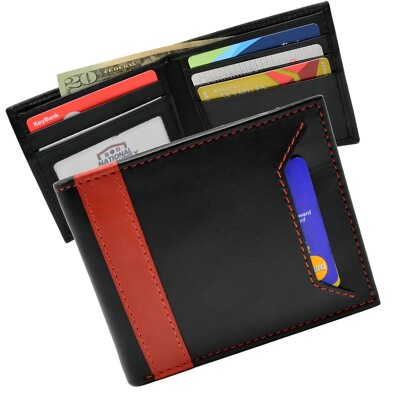 Cobra Fireman Thin Red Line Wallet Leather Credit Card Carrier Bifold Billfold