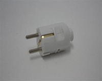 5 X Stecker Schuko, Zentralstecker, Schutzkontakt Weiss Bruchfest
