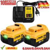 2X Per Batteria Dewalt 18V 5AH 8AH 9Ah Xr Li-Ion DCB184 DCB182 Dcb200-2/Caricabatterie De