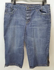 Gitano Shorts Jorts Womens 16 Blue Denim Button Fly 16" Bermuda Long Rivet Jeans