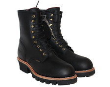 Chippewa Mens Work Logger Boots Sz 10 W Waterproof Steel Toe Black Vibram 73050