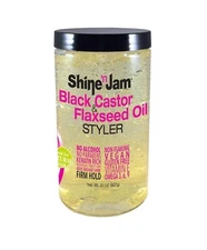 Ampro Shine 'n Jam Black Castor & Flaxseed Oil Styler, Keratin Rich & Vita ✅