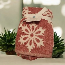 Eco-Melange Bamboo S/2 Hand Towels Set Mind On Design, Snowflakes, Cardinal Red