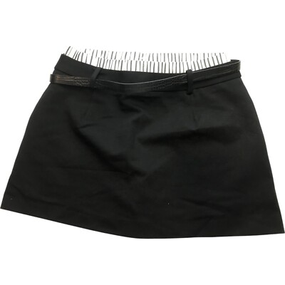 Zara Womens Skort Skirt M Black Contrast Double Waistband