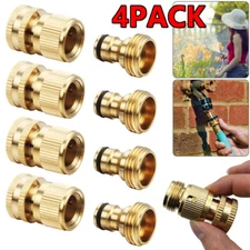 1-4 Set 3/4" Garden Hose Quick Connect Fittings Brass Connector Faucet Adapter