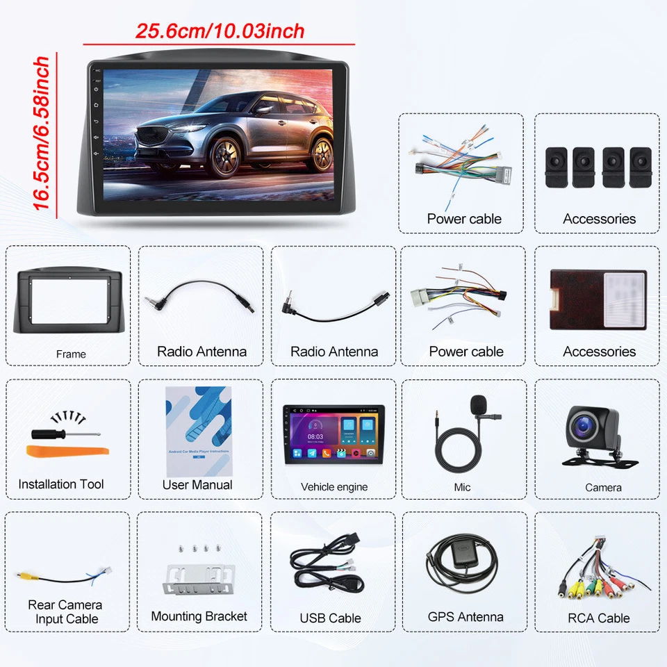 32G Carplay Android15 Autoradio GPS SAT Navi Für Jeep Grand Cherokee WH/WK 05-07 - Bild 2 von 4