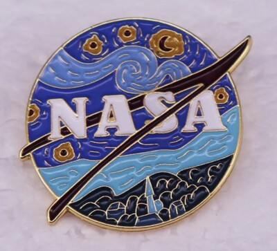 NASA Sternennacht Van Gough Metall Emaille Pin Anstecker Rakete Luftfahrt Gogh