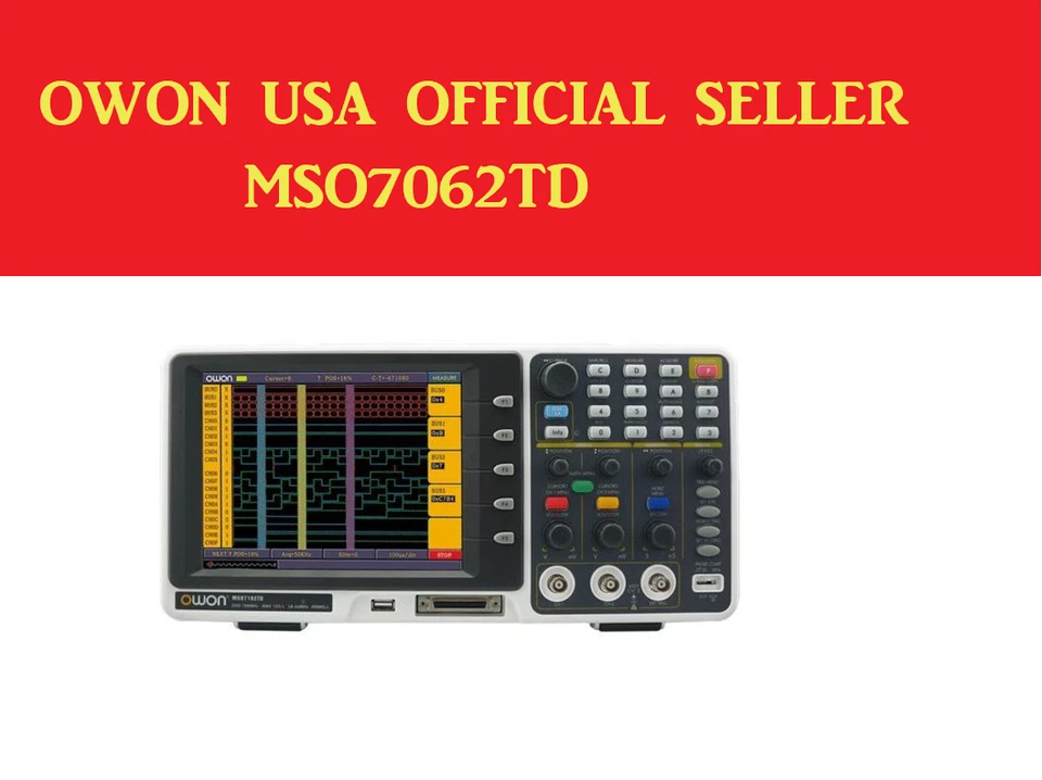 Mixed Signal MSO Oscilloscope logic analyzer Owon MSO7062TD 8" 60MHz 1GS/s  FFT - Image 2 of 4