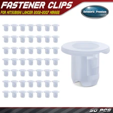 50x 9mm White Headliner Nut Clip Fastener for Mitsubishi Lancer 2002-2007 Mirage