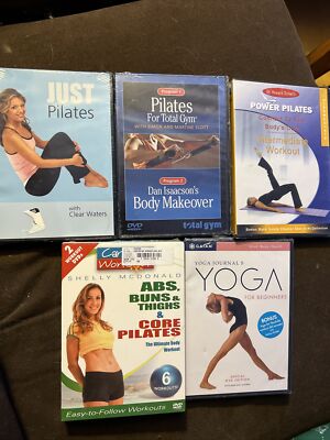 6 Brand New Workout Dvds Yoga Pilates Gaiam Abs Buns Core Thighs And More!