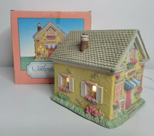 Cottontail Lane EASTER Lighted Bakery Midwest of Cannon Falls Bunny Cottages - Picture 2 of 12