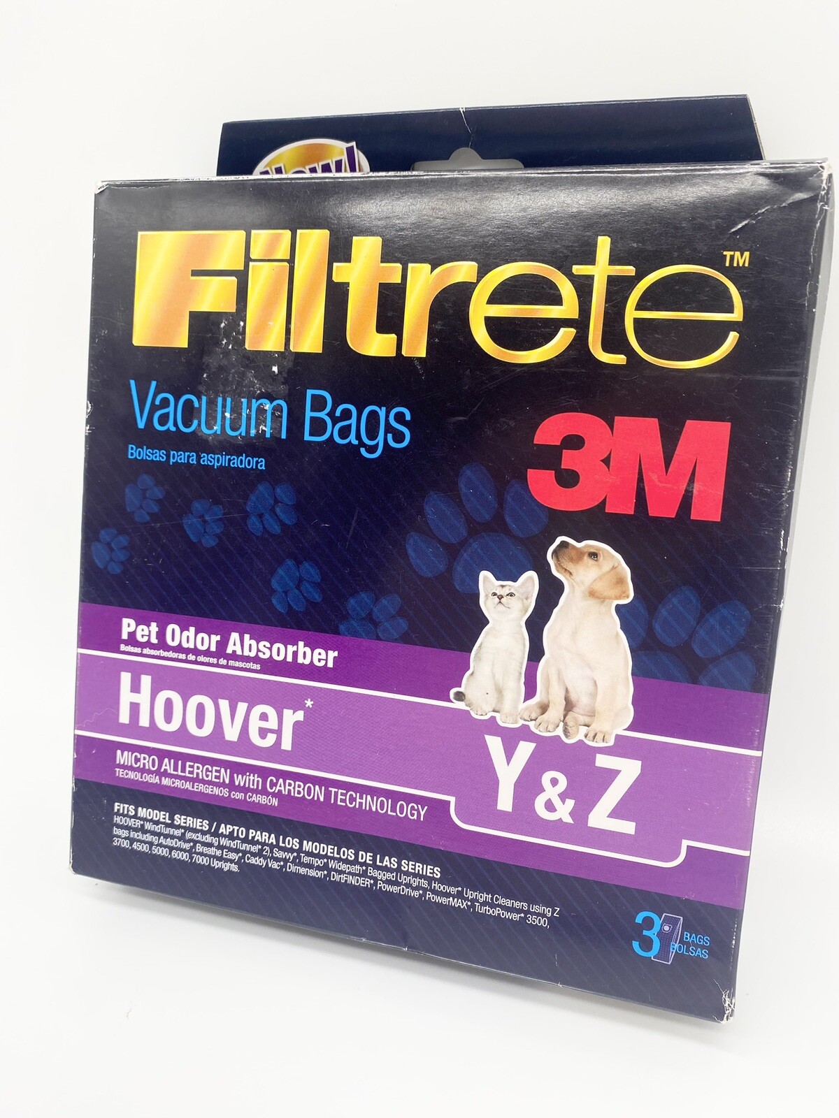 3M Filtrete Vacuum Bags Hoover Y & Z for Hoover Uprights Pet Odor