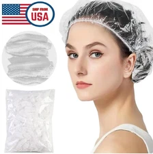 200× Disposable Shower Bath Caps Plastic Hair Cap Large Size Thick Waterproof US