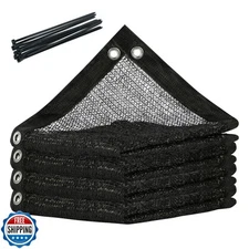 Amgo 30% Black Shade Cloth, 12FT x 20FT Mesh Tarp, Black Sun Shade Netting wi