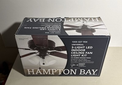 Hampton Bay 3-Light Oil Rubbed Bronze Ceiling Fan Shades LED LIGHT KIT - Not Fan