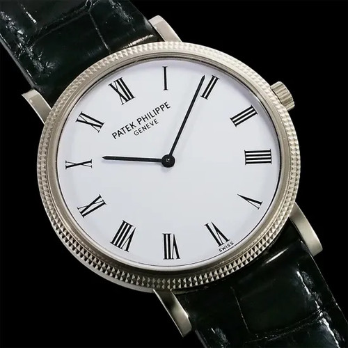Patek Philippe Calatrava 5120G-001 18K White Gold Leather Strap #SU005