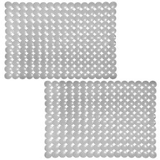 2 Pack Kitchen Sink Mat PVC Dish Drying Pad Protector 15x11 Inch Gray Plastic