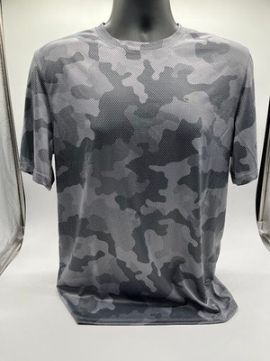 Champion Mens Performance T-Shirt M Gray Camo Athletic Mesh Tee