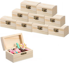 10 Stück Holzkiste Klein, Hölzernes Schatztruhe Box, Mini Schatztruhe aus Holz, 