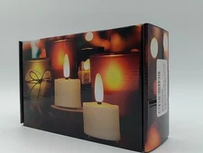 Homemory Rechargeable 3D Wick Tea Light Candle With Remote Timer, LED Flameless