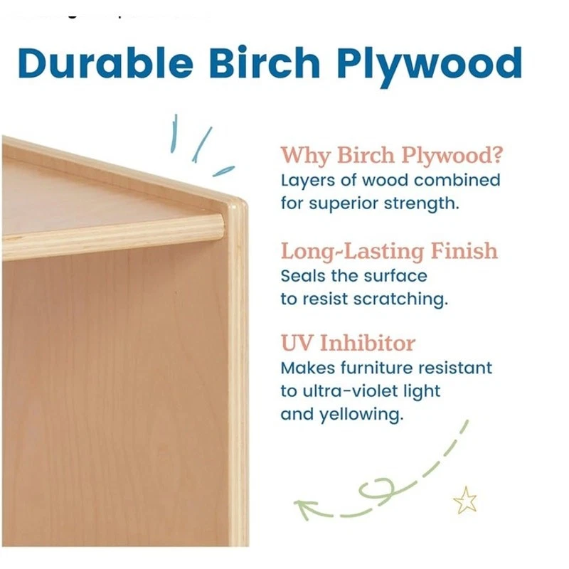 Expositor de libros de una cara ECR4Kids, estantería de aula, natural Foto 4 de 4