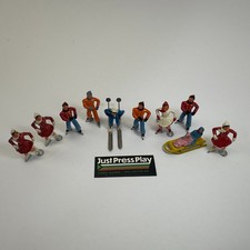 Vintage Lot of 11 Barclay Lead Winter Sports Figures  Skiing, Sledding, Skating