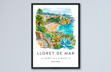 Lloret de Mar Watercolor Poster Lloret de Mar Spain Travel Print Wall Art Lloret