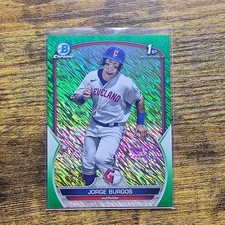 2023 Bowman Jorge Burgos 1st Green Shimmer /99 BCP-98 Cleveland Gaurdians🔥🔥