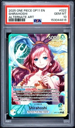 One Piece Shirahoshi Alternate Art OP11-022 PSA 10 Gem Mint