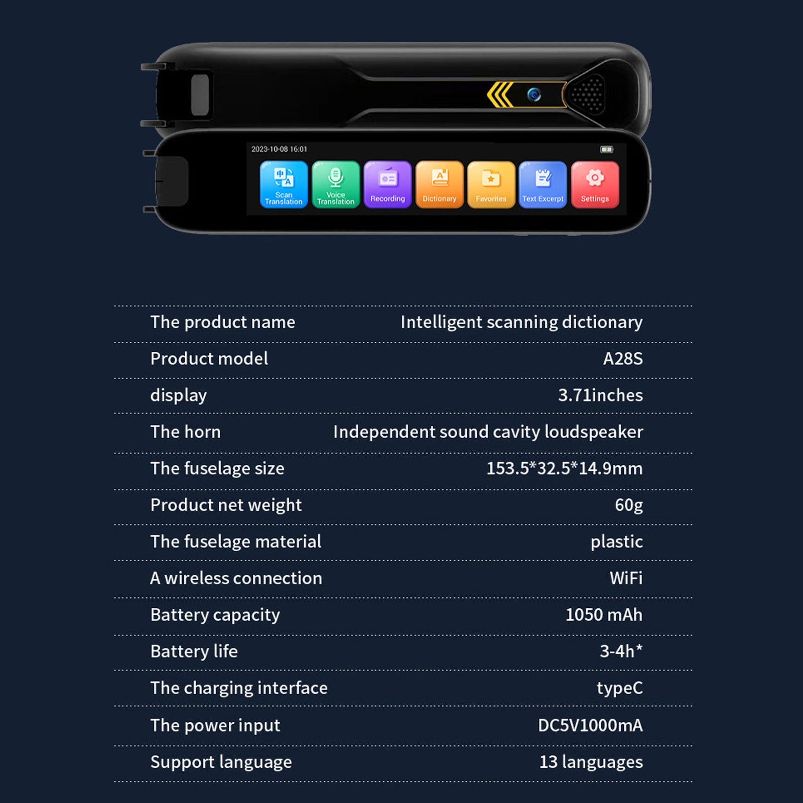 Scan Translator Pen 3.71in Screen 112 Languages Translation Dictionary Pen New
