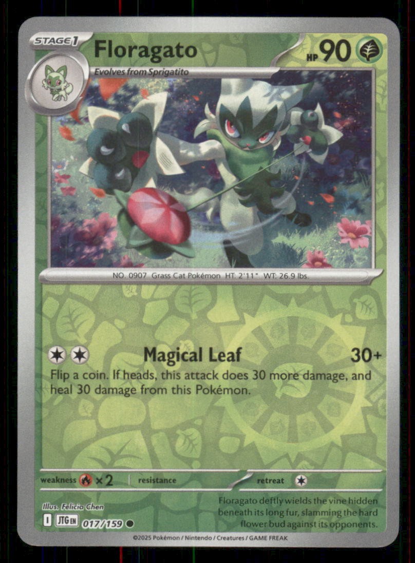 Floragato SV09: Journey Together #017/159 Common Reverse Holo Pokemon NM