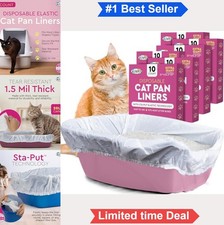 Cat Litter Box Liners Extra Giant 60 Count Tear Resistant Waterproof 37 x 18