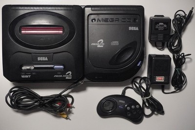 Sega Mega Drive 2 + Mega CD 2 console Japan combo system US Seller