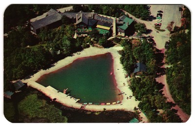 Split Rock Lodge and Cottages Lake Harmony PA Poconos Aerial View Postcard