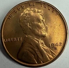 1942 S Uncirculated Lincoln Wheat Cent Exact Coin Imaged #LWC2404