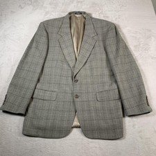Stafford Blazer Mens 42R Gray Plaid Wool Sport Coat Jacket Tailored USA Classic