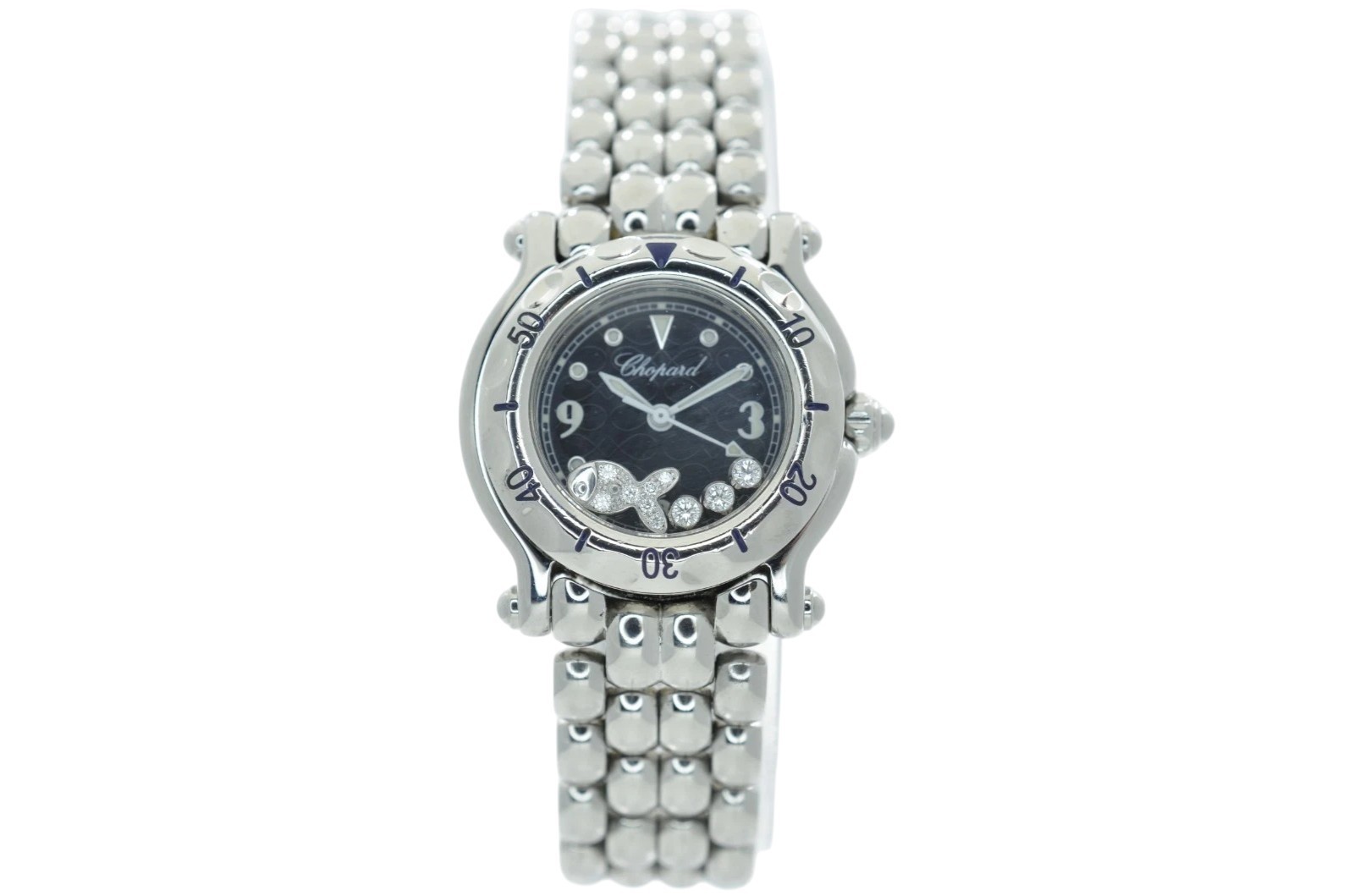 Chopard Happy Sport Fish 26mm 27/8923 black dial 2003 with Box & Papers
