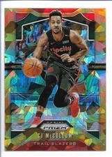 C.J. McCollum 2019-20 Panini Prizm Orange Ice Prizm #113  Portland Trail Blazers
