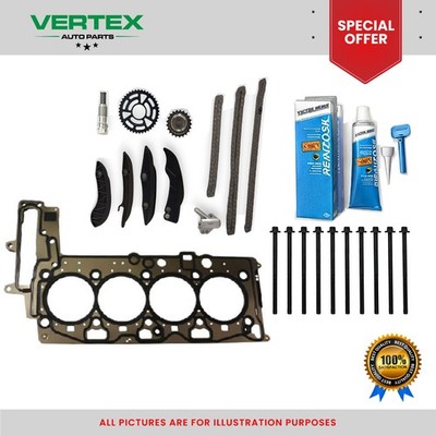For BMW N47 Head Gasket With Bolts & Timing Chain Kit 2.0D 1X X3 X5 SERIES NEW