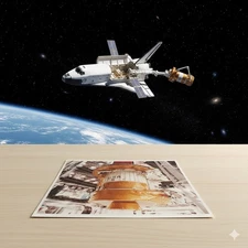 1982 NASA KSC Color Photo Space Shuttle Payload Canister IUS Payload