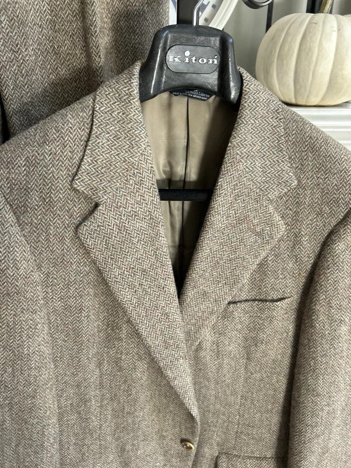 POLO RALPH LAUREN vintage tweed suit - multi earth tones - sz 40L 40R - Image 2 of 4