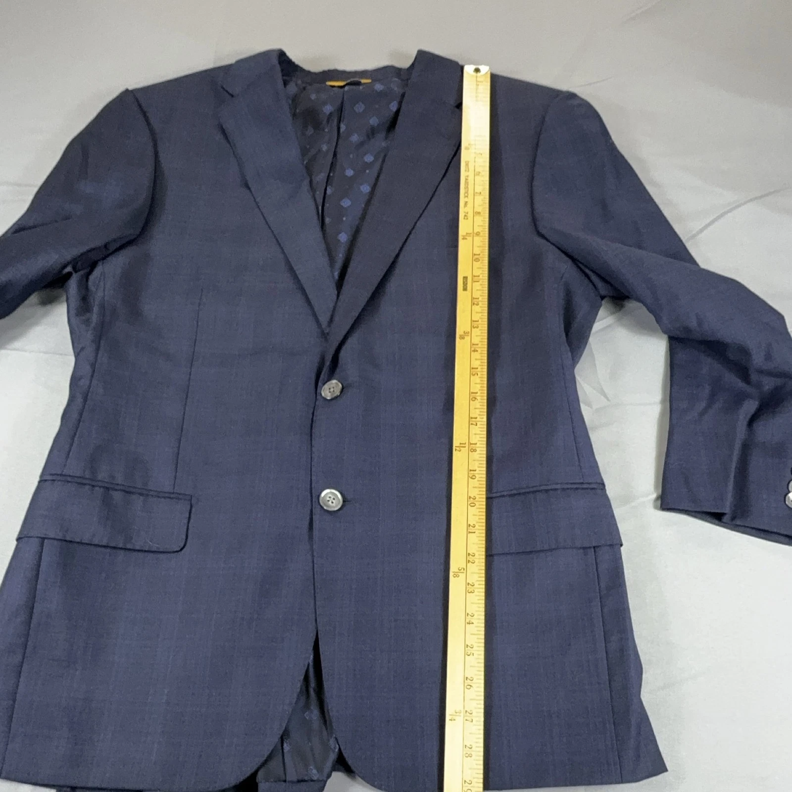 Hickey Freeman Tasmanian Super 150's Blazer Men's Blue Wool Tweed Formal Jacket - product detail image 13