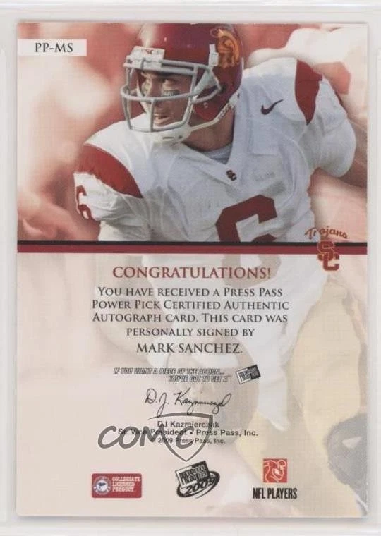 Press Pass Power Pick 2009 automático/150 Mark Sanchez #PP-MS novato automático radiocontrol Foto 2 de 2