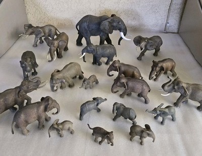 Schleich & Papo ELEPHANT Lot of 20 PVC Plastic Detailed Elephant Models Statues
