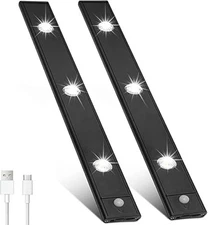 4 Pack Under Cabinet Lights Wireless,Under 12 Inch Counter Motion Sensor Light