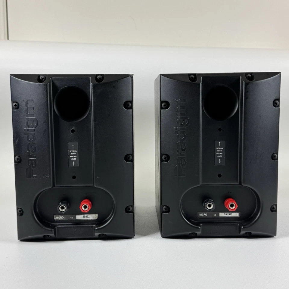 Paradigm Micro V.2 Bookshelf Speakers Black Tested Working - Image 2 of 4