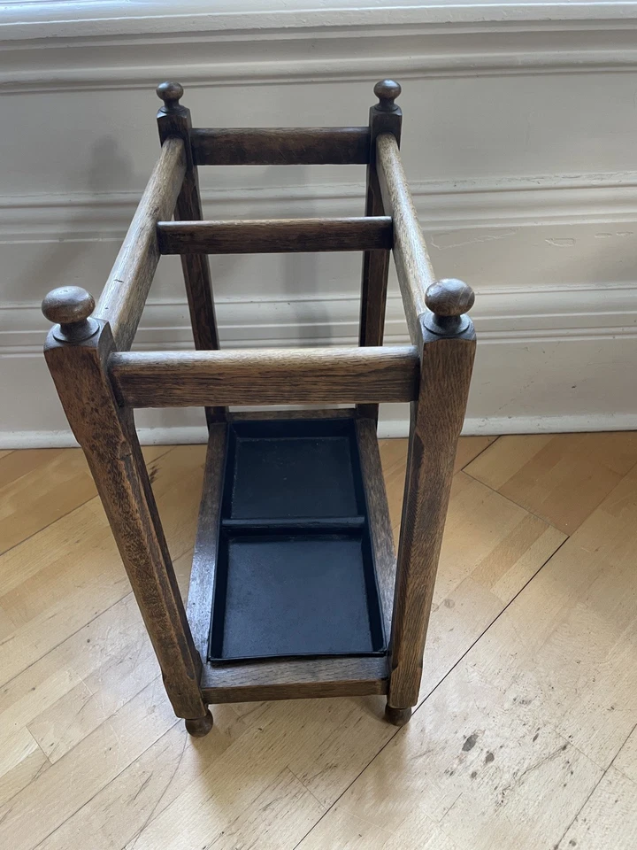  Soporte para paraguas o palo, madera dura, antiguo Foto 3 de 4